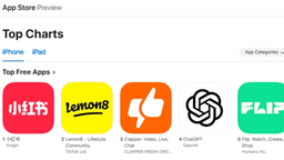 RedNote auf Platz 1 der US-App Store Charts