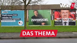 Bundestagswahl 2025: Wahlplakate an einer Straße in Wesel