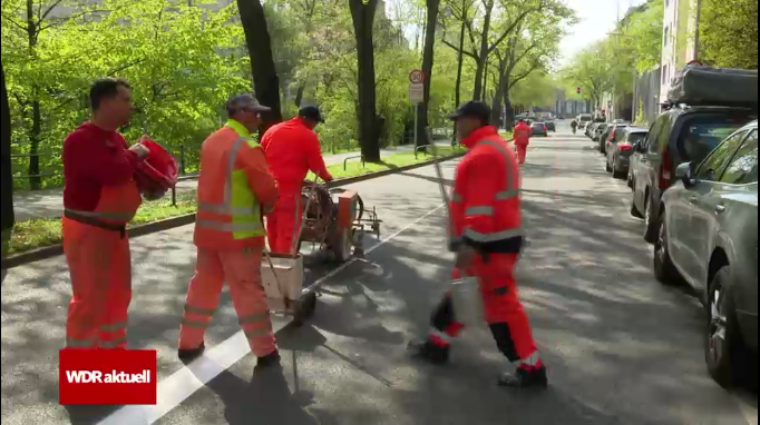 Umweltspuren in Düsseldorf werden markiert