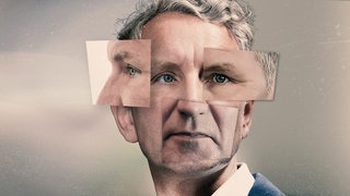 Porträt von Björn Höcke, zusammengesetzt aus unterschiedlichen Bildern seines Gesichts