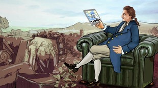 Comic-Zeichnung von Goethe