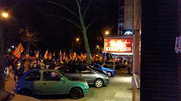 Aufmarsch vor dem Duisburger Hauptbahnhof