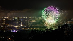 Feuerwerk über der Rheinaue Bonn