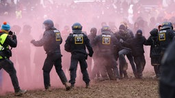 Auseinandersetzungen bei der Demonstration in Lützerath