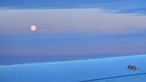 Svenja Ache fotografierte den Supermond aus dem Flugzeug 