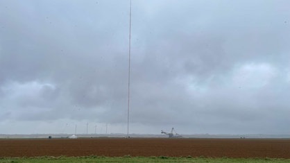 Die neue Windmessanlage in Jüchen