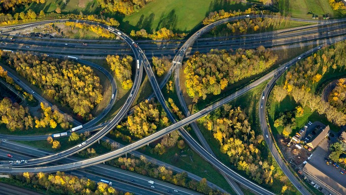 Autobahnkreuz Kaiserberg von oben