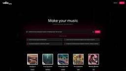 Website des KI-Musik-Generators "Udio"