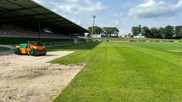 Der Rasen im Hembergstadion wurde erst kürzlich neu verlegt