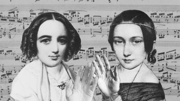 Papierfilm: Clara Schumann und Fanny Hensel