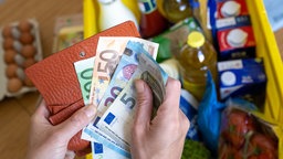 Das Geld für das Einkaufen