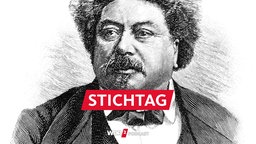 Alexandre Dumas (Historischer Druck aus dem 19. Jahrhundert)