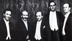 Walter, Bruno, 15.9.1876 - 17. 2.1962, deut. Dirigent und Komponist (links), mit Arturo Toscanini, Erich Kleiber, Otto Klemperer & Wilhelm Furtwängler, Berlin 1930,