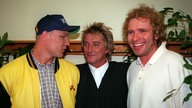 Rod Stewart 1995 mit Axel Schulz und Thomas Gottschalk