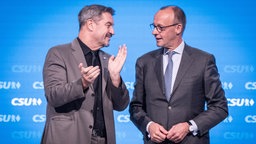 Markus Söder, CSU (l) und Friedrich Merz, CDU (r). Archivbild: 12.10.2024