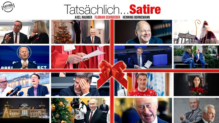 Satirische Bildmontage im Stil des Filmplakats des Weihnachtsklassikers "Tatsächlich Liebe" mit verschiedenen Szenen des Jahres