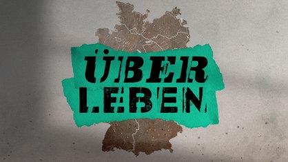 Grafik des WDR5 Tiefenblick "Über Leben – Armut in Deutschland" zeigt eine Deutschlandkarte mit dem Slogan Über Leben