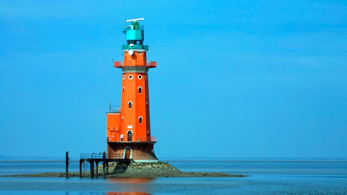 Leuchtturm Hohe Weg in Wesermündung vor Bremerhaven