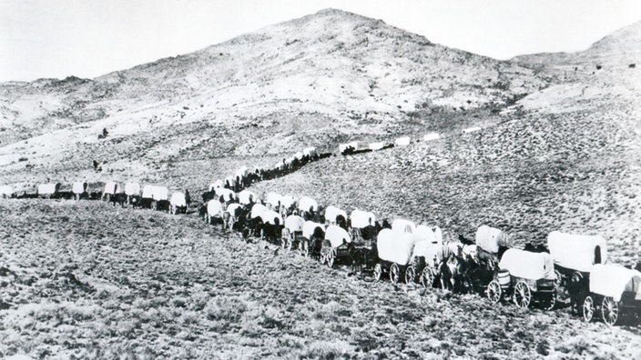 Siedlertrecks auf dem Weg nach Westen