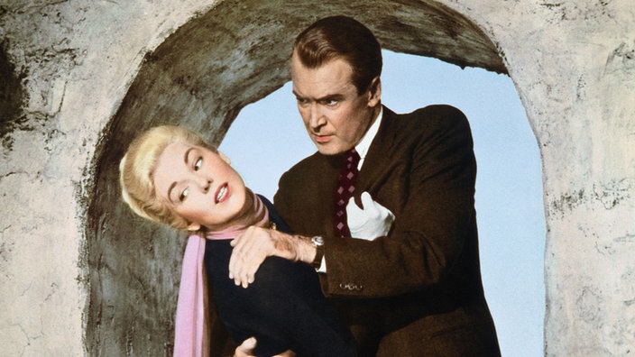 James Stewart und Kim Novak in Filmszene aus "Vertigo"