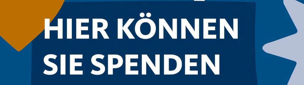 Grafik mit der Aufschrift 'Hier können sie spenden'