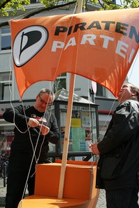 Bollerwagen der Piraten im Wahlkampf 2010