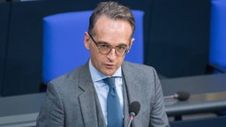 Im Bild ist Heiko Maas Bundesminister des Auswärtigen, SPD während der Sitzung des deutschen Bundestags zu sehen.