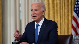 US Präsident Joe Biden hält eine Rede am 24.07.2024 über seinen Rückzug 