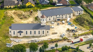 Luftaufnahme der Baufstelle der aramäischen Kirche in Ahlen 