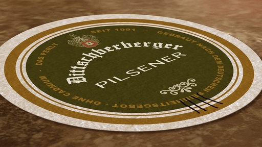 Bierdeckel Burdinski Bräu mit Strichen