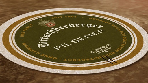 Bierdeckel Burdinski Bräu mit Strichen