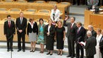 Die neuernannten Minister im Düssledorfer Landtag