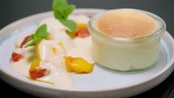 Mascarpone-Soufflé mit Zabaione & Mango-Tomaten-Salat von Björn Freitag und Frank Buchholz