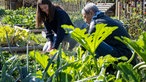 Zwei Frauen arbeiten im Gemeinschaftsgarten.