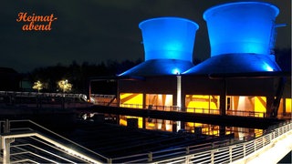 Bochum - Westpark auf dem Gelände der Jahrhunderthalle abends