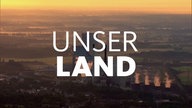 Montage: Luftaufnahme im Abendlicht, Aufschrift: Unser Land