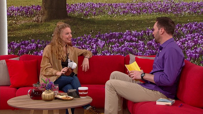 Lotta Lubkoll und Sven Kroll im Hier und heute-Studio