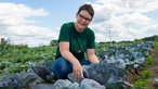 Anja Pötting auf dem Feld. 