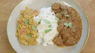 Lammcurry mit Basmatireis und Dal