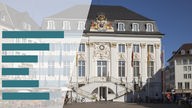 Rathaus Bonn,  symbolisches Balkendiagramm
