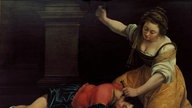 Gemälde "Jael tötet Sisera" von Artemisia Gentileschi, Öl auf Leinwand, um 1620, Standort: Budapest