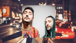 Denis Moschitto und Eko Fresh als Murat & Costa vor einem nächtlichen Berlin.