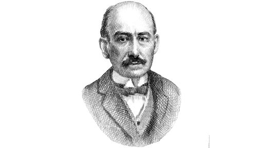 Portrait (Kreuzschraffur) des spanischen Komponisten Manuel de Falla.