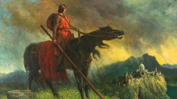Parsifal auf einem Pferd (Gemälde von Leeke, 1920) 