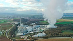 Das Kernkraftwerk in Neckarwestheim aus der Luft