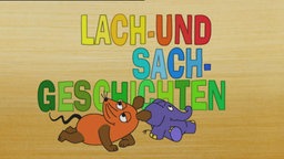 Maus und Elefant mit bunten Buchstaben