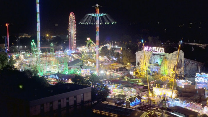 Mega Kirmes Crange bei Nacht