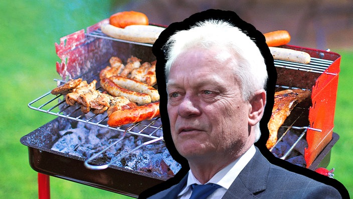 Alois Rainer Ausschnitt vor einem vollen Kohlegrill
