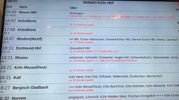 Viele Abfahrten am Kölner Hauptbahnhof verspäten sich