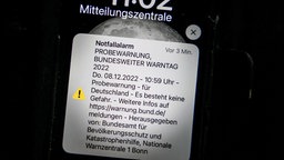 Cell Broadcast Meldung auf dem Handy